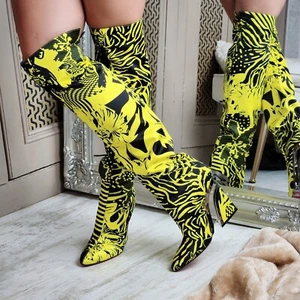 Christian Louboutin Knee Thigh Boots Perspex Heels WAS£1855 Shoes EU 40 UK 7 - Picture 1 of 22