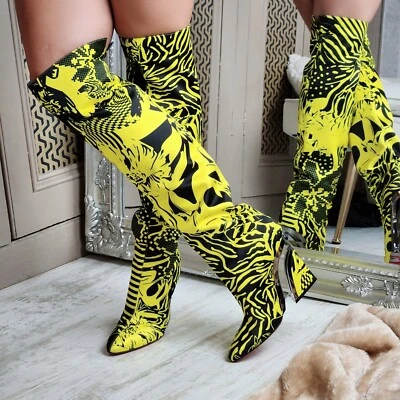 Christian Louboutin Knee Thigh Boots Perspex Heels WAS£1855 Shoes EU 40 UK 7 - Image 1 of 4