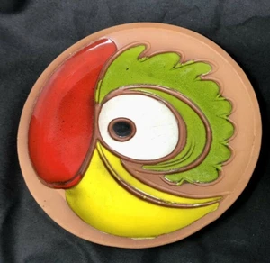 Vintage Pacific Stoneware People Lovers Parrot Plate Pottery Bird Pottery - Picture 1 of 3