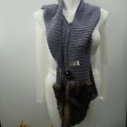 Nwt Knit Infinity Fux Fur Scarf Cozy Neck Warmer Wilsons Leather 16"X54" Grey