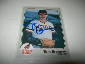 1983 FLEER TOM BRENNAN AUTOGRAPH AUTO #403 CLEVELAND INDIANS - Picture 1 of 2