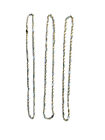 14k Semi-Hollow 2-Tone Figarope Chain 3.0mm-4.0mm Necklace Size 7"-30"
