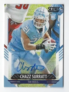 2021 Panini Score #356 Chazz Surratt RC Rookie Auto ~ North Carolina Tar Heels - Picture 1 of 2