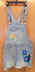 Light Wash "Embroidered" Fashion SHORTALLS~JUNIOR SIZE LARGE (11-13)~ NEW w/TAG - Picture 1 of 4