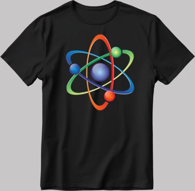 Camiseta Science Logo Atom manga corta blanco-negra para hombre/mujer N562 Foto 1 de 3