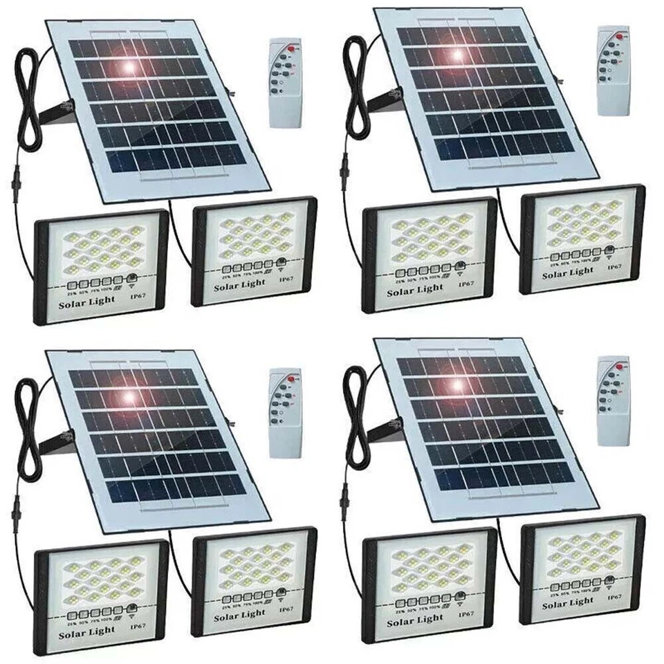 144 LED Solar Flood Lights Outdoor Street Light Dusk to Dawn Wall Lamp 1-4PCS - Image 1 of 4