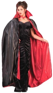 Vampire Black & Red Reversible 56" Satin Cape, Goth Cosplay Dracula NEW SEALED - Picture 1 of 1