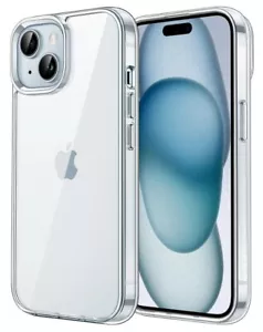 Case for iPhone 15 6.1 in Non-Yellowing Shockproof Phone Bumper Cover Clear Grey - Picture 1 of 6