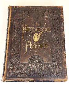 Picturesque America by William Cullen Bryant 1874 Volume II ONLY - Full Leather - Foto 1 di 12