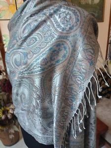 Stola 100% SETA PASHMINA JAMAVAR scialle soia seda INVOLUCRO etole - Foto 1 di 8