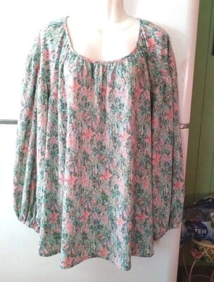 NUEVO TOP MUJER AVA & VIV MULTICOLOR ACUARELA ESTAMPADO ABSTRACTO TALLA GRANDE 3X NUEVO CON ETIQUETAS Foto 1 de 4