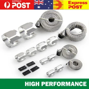 Radiator Hose Sleeving Stainless Steel Braided Dress-Up Hose Cover Kit Chrome AU - Picture 1 of 12