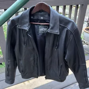Vintage Leather Motorcycle Jacket By Raider Sz 16 Women’s EUC - Picture 1 of 9
