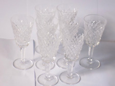 VINTAGE WATERFORD CRYSTAL, ALANA, X8  SHERRY/ LIQUEUR GLASSES,  ETCHED MARK.