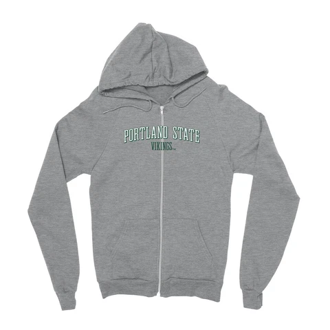 Official NCAA Portland State Vikings Men's / Women's Boyfriend Zip Hoodie Cover