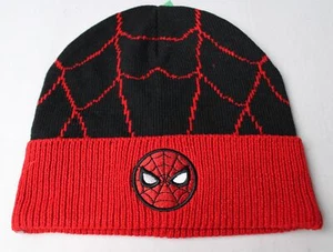 Gap x Marvel Kid's Ribbed Knit Spider-Man Patch Beanie Hat CL8 Multi Size L-XL - Picture 1 of 3