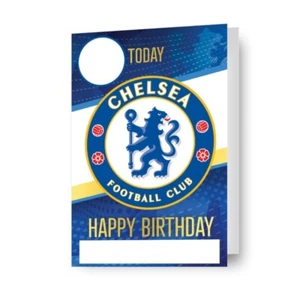 Tarjeta de cumpleaños Chelsea FC personalizada con hoja de pegatinas incluida - Imagen 1 de 6