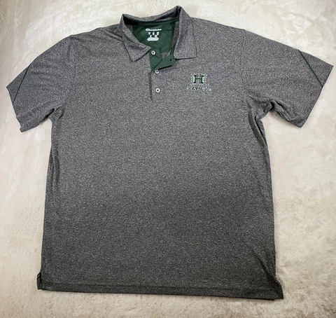 University of Hawaii Champion Polo Shirt Men's XL embroidered Logo Gray EUC Cover
