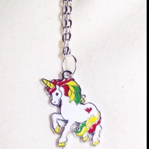 White Rainbow Unicorn 18" Necklace Cute Kitsch - Picture 1 of 2