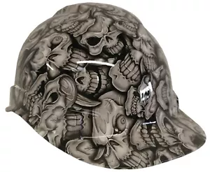 Sombrero Rígido Hydro Dipped Gorra Estilo Personalizado Blanco Locura Cráneo - Imagen 1 de 7