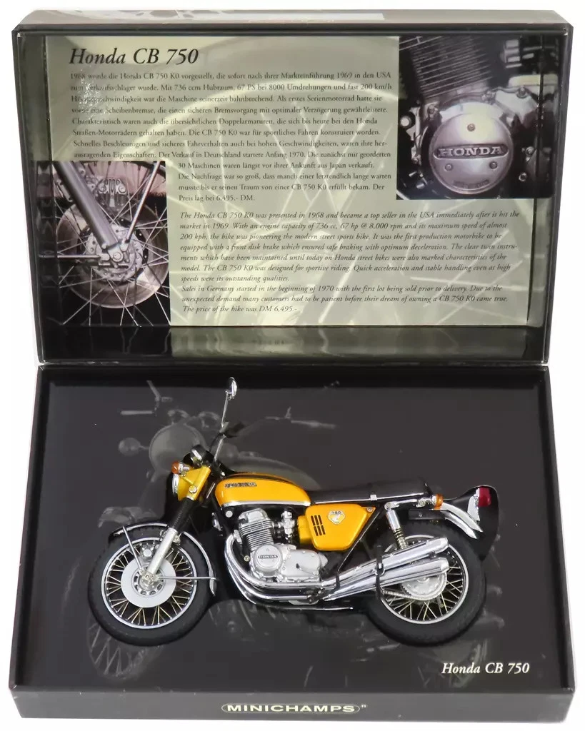 Mini Champs HONDA CB750 Candy Gold 1/12 Scale Classic Bike Series