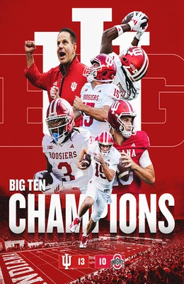 Indiana Hoosiers BIG10 Champions Poster 11 x 17 Inches Indiana BIG10 Champions 4