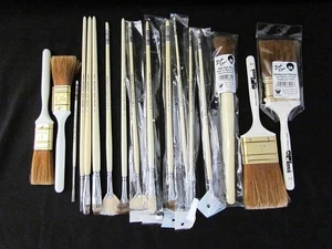 Bob Ross Landscape Paint Brush Lot 17 Brushes 2" Background to Script Liner NEW - Picture 1 of 7