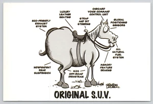 Postal Original SUV Humor Caballo - Jonathon Brown 2002 - Imagen 1 de 3