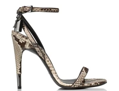 TOM FORD Python Ankle Padlock Heels UK6 EU39 Us9 New Sandals - Image 1 of 4