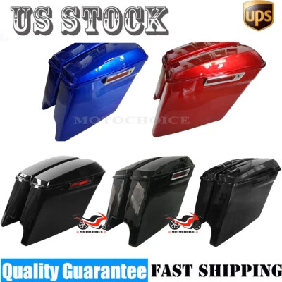5" Stretched Extended Hard Saddle bags For Harley Touring Street Glide 2014-2024 - Imagem 1 de 4