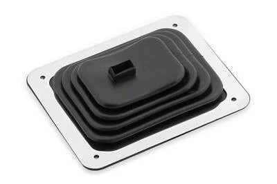 Bota de suelo de goma Indy con placa de moldura para palancas de cambio cromadas Hurst Foto 1 de 2