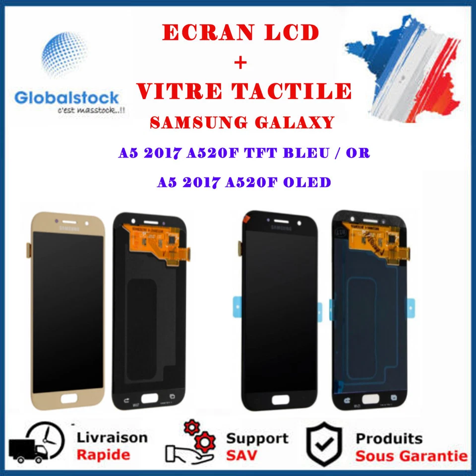 ECRAN LCD + VITRE TACTILE POUR SAMSUNG GALAXY A5 2017 A520F TFT OLED + OUTILS - Photo 1/1