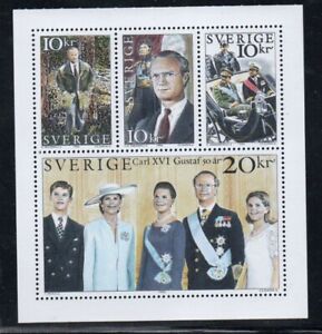 Sweden Sc 2167a 1996 50th Birthday Carl XVI Gustaf  stamp booklet pane mint NH