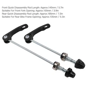 (Black)1 Pair/set Front Rear Quick Release Skewers Wearproof Bike Q MU - Picture 1 of 23