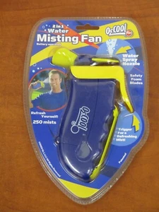 o2-cool handhelt misting fan, Battery Powered, Blue/Yellow - Picture 1 of 2