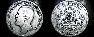 1904 Sweden 1 Kronor Krona World Silver Coin - Picture 1 of 1