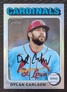 2024 Topps Heritage High Number Chrome #418 Dylan Carlson Silver 023/225 - Picture 1 of 2