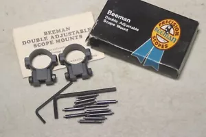 Vintage Beeman No.5084 Windage Adjustable 1 Inch Scope Mounts - Picture 1 of 10