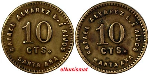 EL SALVADOR TOKEN (ca.1920er Jahre) 10 CENTAVOS SANTA ANA RAFAEL ALVAREZ (8565) - Bild 1 von 3