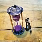 Brass Sand Timer With Sand Timer KeyChain Collectible Decor