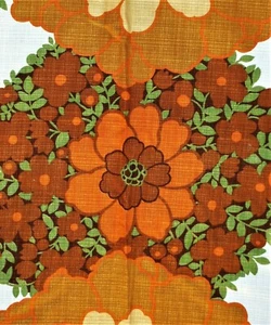 Vintage Flower Power 70er Jahre Vorhang Stoff 1 von 2 Gardine fabric (ABP) - Bild 1 von 7