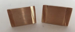 Vintage Gold Tone Men's Rectangle Engravable Engrave Cufflinks - Picture 1 of 12