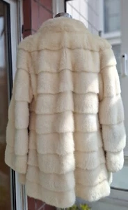 Genuine NERZ MINK НОРКА fur coat , ivory color . /278/ - Bild 1 von 12