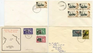 TRISTAN DA CUNHA 4 COVERS 1953-67 inc. ILLUSTRATED + BLOCK FDC - Picture 1 of 5