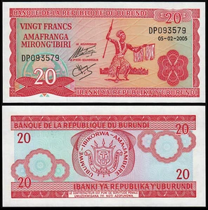 BURUNDI 20 FRANCHI (P27d) 2005 UNC - Foto 1 di 1