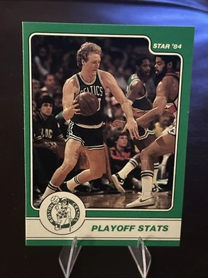 Larry Bird 1984 estrella #5 (estadísticas de playoffs) (casi nuevo-como nuevo) Foto 1 de 2