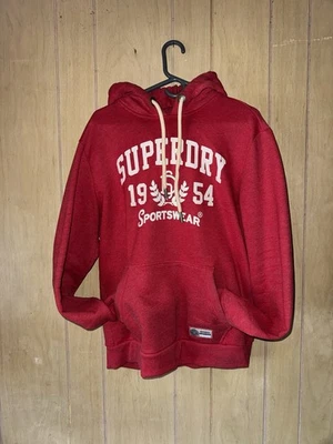 Sudadera con capucha SUPERDRY Sportswear roja jaspeada grande para hombre Foto 1 de 4