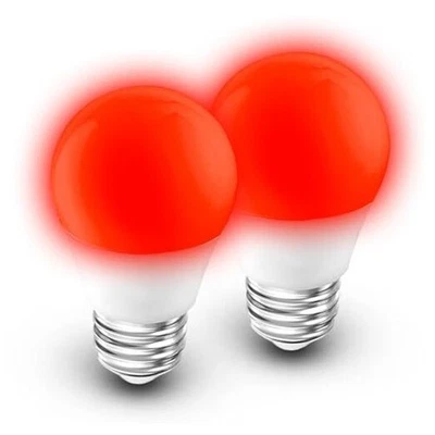 Bombillas para Dormir, 625nm Iluminación Nocturna Roja 25w-40w E26 2 Cuentas Luz Roja Foto 1 de 4