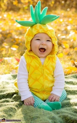 Carters 12 Month Infant Baby Pineapple Full Zip Hooded  Plush Costume Halloween - Image 1 of 4