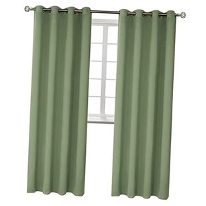 Room Darkening Curtains 120 Inches Long - 52"W x 120"L (Pack of 2) Grass Green - Picture 1 of 8